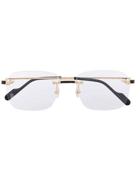 cheap cartier glasses gold frame|cartier rimless glasses gold.